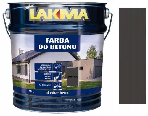  Lakma Acrylfarbe für Beton 10 l GRAPHIT matt