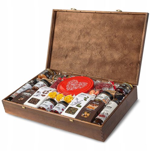  Geschenkset, große Box, 22 Produkte, Tee, Kaffee, Honig, Konserven