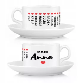  TASSE + Untertasse KINDERNAMEN Geschenk zum Lehrertag