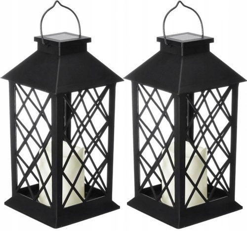 Gartenlampen stecken im Boden fest SuperLED Solarlampe, schwarz, 27 cm, 2 Stk.