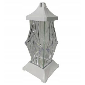  Glaskerze, weißer Kunststoff, Allerseelenkristall