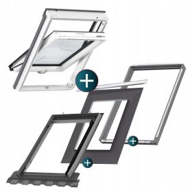   Velux Dachfenster 3-Scheiben PVC PREMIUM GLU0061B MK06 78x118+Flansch BDXBFX