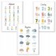  Set mit 3 Postern, 30 x 40 cm, pädagogisch, verschiedene Designs, Alphabet, Montessori-Zahlen
