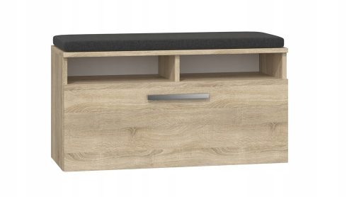  TopEshop Schuhschrank mit Sitzfläche 85 x 46 x 35 cm Sonoma-Eiche