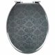 Wenko 22977100 WC-Sitz, Schwarz, Grautöne und Silber MDF