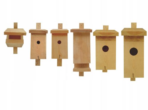  Nistkästen für Vögel. Set mit 6 Produkten