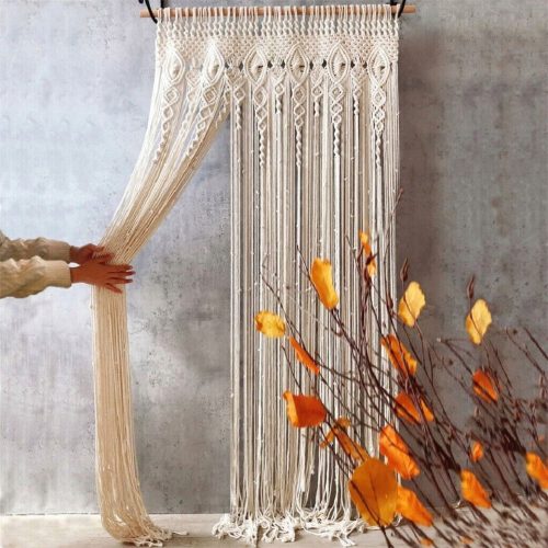 Boho-Vorhang für Tür und Fenster. Makramee aus Schnur