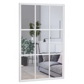  Loft Spiegel mit Sprossen 125x65 Industrieweiß