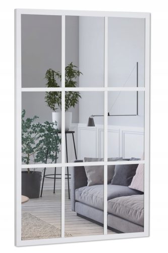  Loft Spiegel mit Sprossen 125x65 Industrieweiß