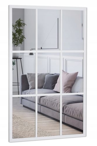  Loft Spiegel mit Sprossen 115x75 Industrieweiß
