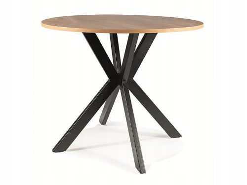  Runder Tisch für das Wohnzimmer TALIA II 90 Eiche/Schwarz Signal