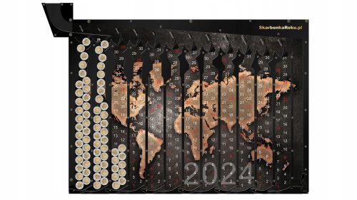 Coole, lustige Gadgets Kalender 2024 Weltkarte | Sparschwein an der Wand