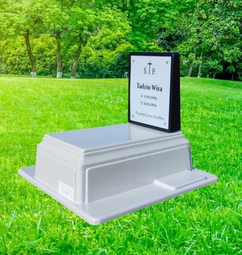 Grabstein aus Kunststoff, preiswertes kleines Denkmal mit Gedenktafel