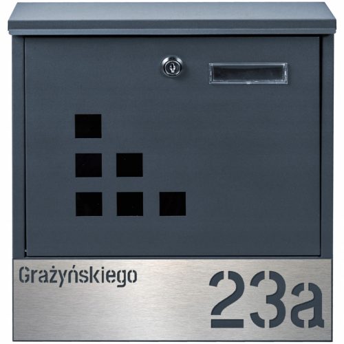 Briefkasten - Eurobriefkasten, Einwurfkasten, mit Zeitschrift, andere|PRIME-Grautöne