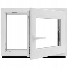 PVC-FENSTER 70 X 50 / 700 X 500 RECHTES FENSTER RU WEISS 24H
