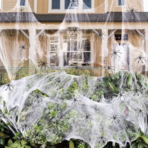  Dehnbare Halloween-Spinnennetze für Halloween-Dekorationen im Außenbereich