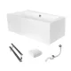 Besco Infinity asymmetrische Acrylbadewanne mit Abfluss in der Mitte, 150 x 90 cm