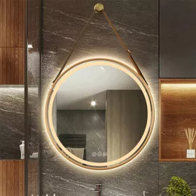  Runder Spiegel mit LED-Beleuchtung, 80 x 80 cm, Badezimmer