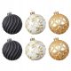  Set aus großen Christbaumkugeln, weiße und schwarze Weihnachtskugel, 10 cm – 6 Stück.
