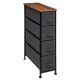  SCHMALES BADEZIMMERREGAL MIT 4 TEXTILSCHUBLADEN 20x75