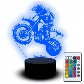    LED Nachtlicht Statuette RGB 3D Gravur Motocross Cross Motorrad Enduro