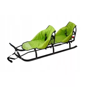    Duo-Twin-Tandemschlitten, groß, mit Rückenlehne für Kinder, solide, leichte PL-Gurte