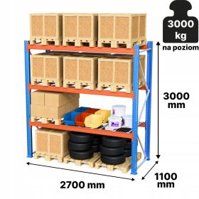 Lagerregal aus Metall 300 x 270 x 110 cm