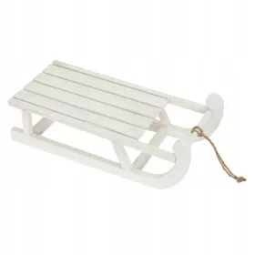  Dekoschlitten 50,5x13,5x23,5 cm weißes Holz mit LED