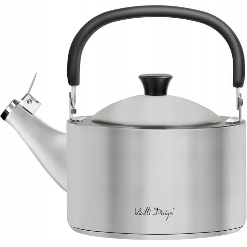 Wasserkocher und Teekannen Vialli Design traditioneller Wasserkocher aus Stahl, 1,5 l, Grau- und Silbertöne