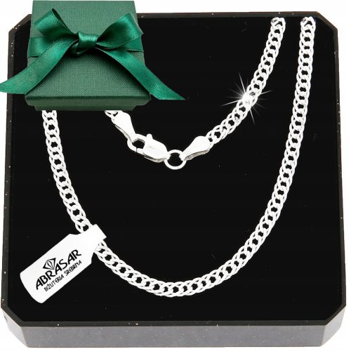  SILBERNE ROMBO-KETTE FÜR HERREN, 55 cm, 925er SILBER, VOLLSTÄNDIG FÜR EIN GESCHENK