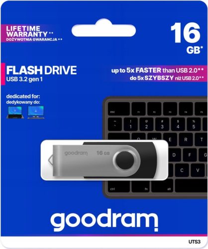  GOODRAM UTS3 Pendrive 16 GB USB 3.0 schwarz