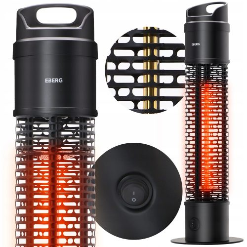Elektrischer Terrassenheizer mit Infrarotstrahler 360° EBERG TIO 1200W IP55