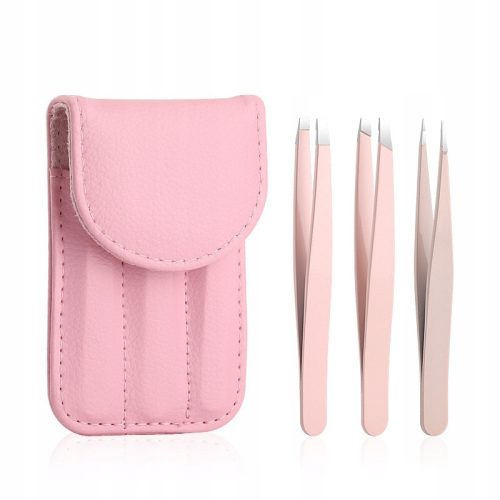  SET PINZETTE, PINZETTE, Pinzette im Etui, 3 Stück, ROSA