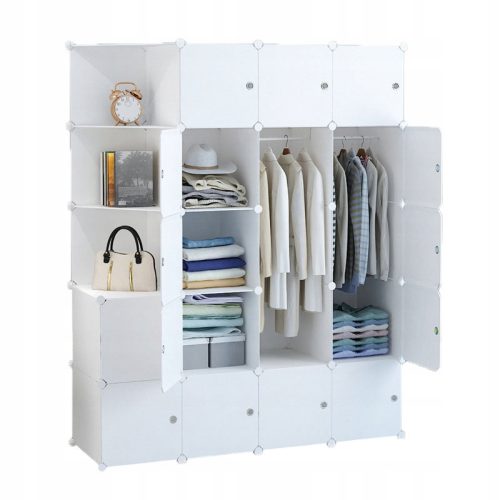  MODULARER GARDEROBE 147 x 183 x 47 cm weiß