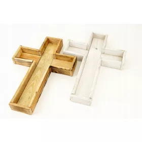  HÖLZERNE KREUZBASIS, SCHÖPFUNGSGRABZUSAMMENSETZUNG