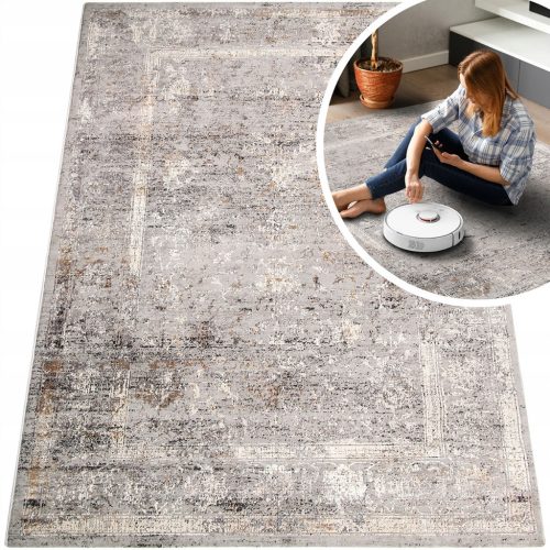  MODERNER BRAUNGRAUER VALENCIA-TEPPICH, MODERN, WEICH FÜR DAS WOHNZIMMER 160x230