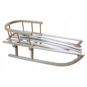  Traditioneller Holzschlitten mit Rückenlehne