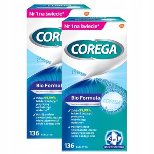  Corega Tabs Bio Formula Tabletten zur Reinigung von Zahnprothesen 136 Stk