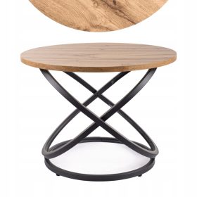  EOS D 60 runder Couchtisch, Artisan-Eiche/schwarzes Signal