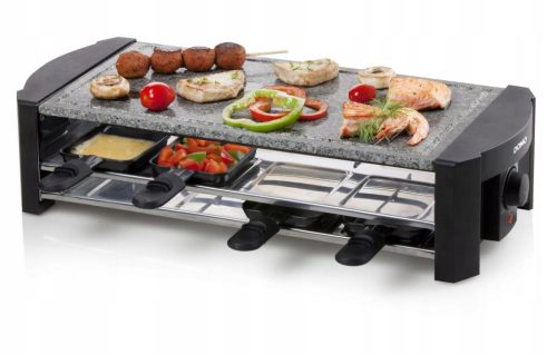  DOMO DO9186G Raclette-Steingrill für 8 Personen, große Steinplatte