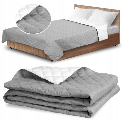 WEICHE DECKEN-STECKERHÜLSE FÜR EIN Tagesdecke aus Mikrofaser, 160 cm x 200 cm, weiß, Grautöne