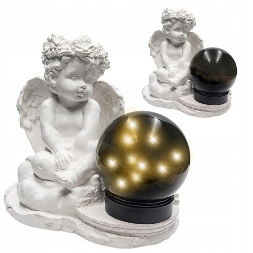 Kerzen für Allerheiligen GRAUES GIPS-FIGUR-GRAB-SOLAR-LED-LAMPE