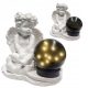 Kerzen für Allerheiligen GRAUES GIPS-FIGUR-GRAB-SOLAR-LED-LAMPE