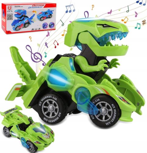  DINOSAURIER-AUTO AUTO 2 IN 1 LED-FARBEN SOUND FAHRT SPIELENDE DINOSAURIER + SENSORISCHES ANTI-STRESS-SPIELZEUG FÜR KINDER PUSH BUBBLE POP IT ANTI STRESS