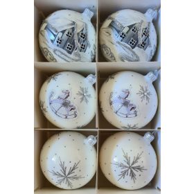  Verzierte Kugel, Sets 10 cm 6-tlg.