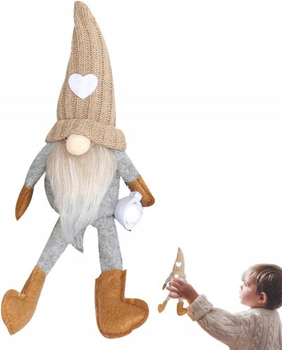  ELEFANT MIT BART, WEIHNACHTSZWERG MIT BECHER MIT HUT, ZWERG, ELF, BEIGE