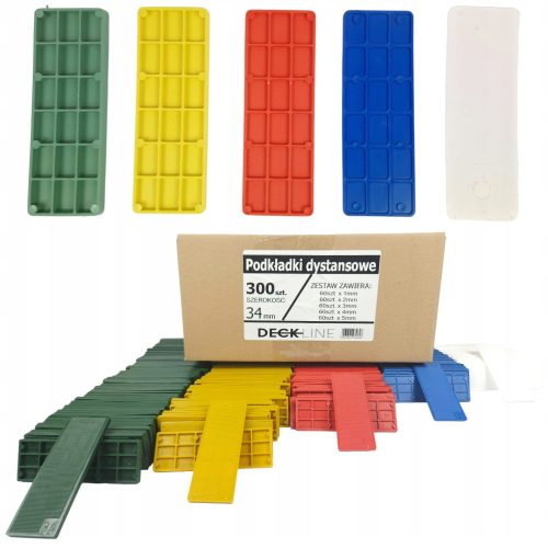KUNSTSTOFF-ABSTANDSHALTER, MONTAGEKEILE, MISCHUNG 1-5MM x 60 = 300STK.