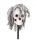  VERFLUCHT! Totenkopf mit Haaren, dekorative Halloween-Dekoration mit Schaft