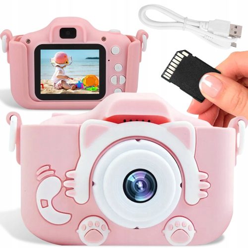  Kinderkamera Mobes GESCHENK FÜR EIN KIND, SPIELZEUGSPIELE 5 Mpx, Rosatöne