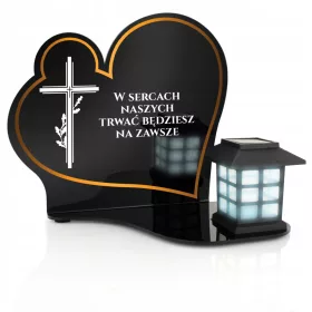    LED-Solarkerze + STÄNDER, Acrylglas mit Widmung für GRAB, FRIEDHOF